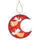 Décoration de Noël en forme de lune - rouge