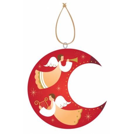 Décoration de Noël en forme de lune - rouge