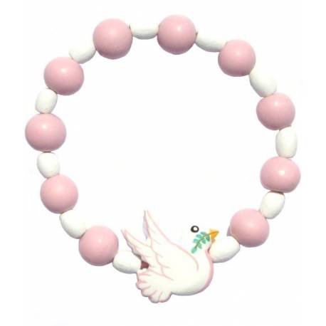 Roze duifarmband ongeveer 5 cm 