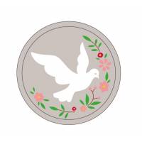 Bas relief Colombe galet 10cm