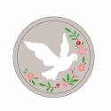 Bas relief Colombe galet 10cm