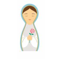 Marie -beeld met rozen 5 cm 