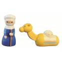 Chamelier et Chameau en bois tourné 10cm + boite