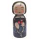 Statue Sainte Rita en bois tourné hauteur 10cm + Boîte