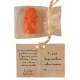 Ange Gardien Fille -en Albaster 4,5cm colorisé orange dans tulle