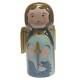Statue Saint Michel en bois tourné hauteur 10cm + Boîte