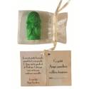 Ange Gardien Fille -en Albaster 4,5cm colorisé vert dans tulle