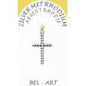 Kruisje Zilver + Rhodium - 20 X 13 mm 
