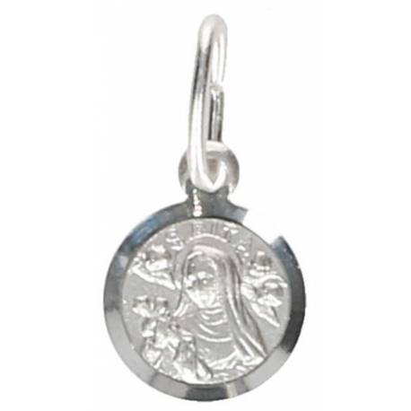 Médaille Ste Rita - 8 mm - Métal Rhodié