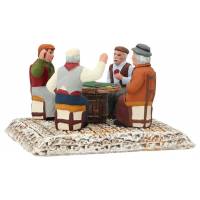 Santon Gateau 7 cm Joueurs de cartes avec table et socle 