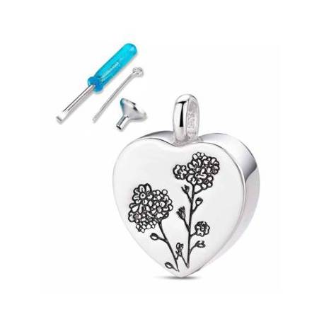 Assensieraad Zilver : Hart 20 x 20 mm 