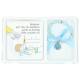 Set bracelet bleu sur élast + cadre baptême + Boîte