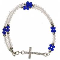 Armband-Tientje Kristal + Kruisje Strass 
