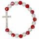 Armband op elastiek Kruisje strass - Scarabee / Rood. 