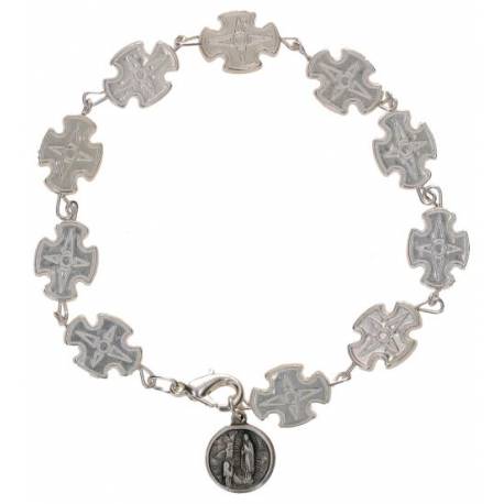 Armband-tientje 10 kruisjes + medaille 