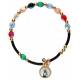 Bracelet multicolore / doré + médaille