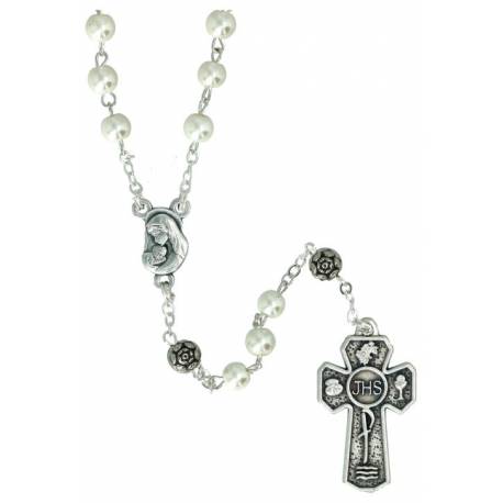 Chapelet de communion Verre blanc