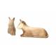 Ane et boeuf : crèche de Noël en bois Aram 10 cm (2 pièces)