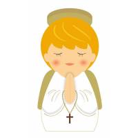 Beeld engel wit 10 x 5 cm hout 