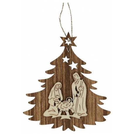 Hout kerstdecoratie om te hangen - kerststallen 