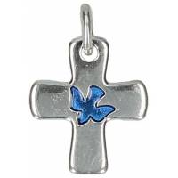 Kruisje 16 X 13 mm - Duif - Email Blauw 