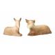 Ane et boeuf : crèche de Noël en bois Aram 10 cm (2 pièces)