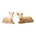 Ane et boeuf : crèche de Noël en bois Aram 10 cm (2 pièces)
