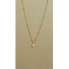Stalen ketting met parelmoerkruis 