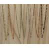 Verguld stalen ketting, Japanse parels en XS kruis 6 kristallen 