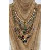 Verguld stalen ketting met natuurstenen en Wonderbare Medaille 