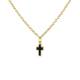 Collier en plaqué-or avec croix email noir