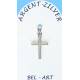 Croix Argent avec zircons - 17 X 12 mm