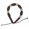Bracelet s/corde Bois naturel + Méd St Benoît