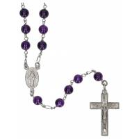 Rozenkrans Zilver + Rhodium Amethyst - 6 mm 