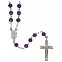 Rozenkrans Zilver + Rhodium Amethyst - 6 mm 