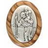 Médaille aimantée St.Christophe Bois d'olivier