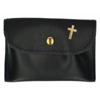 Rozenkranszakje Leder - 10 X 7 cm - Zwart 