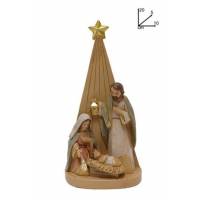 Nativité 20 cm colorée effet bois