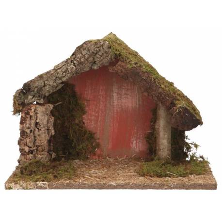 Cabane vide pour personnages de crèche de 13 cm (32x17,5x25cm)