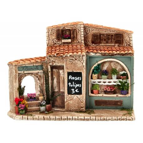 Décor pour santons de Provence Fleuriste - 21x9x16 cm