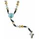 Chapelet s/corde Croix argentées et dorées