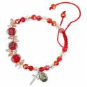 Armband / koord - Kristal rood + Med. H Rita 