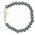 Bracelet s/élastique - Croix St Benoit Acier