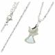 Collier en acier inoxydable avec ange en nacre