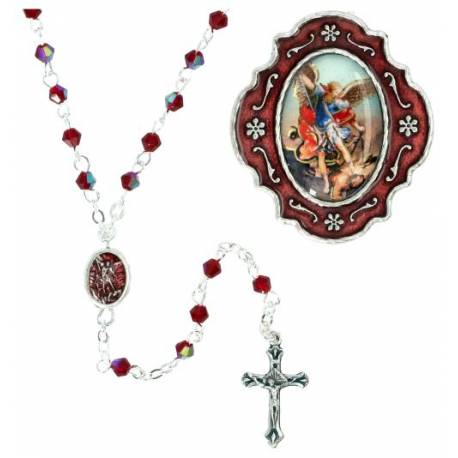 Rozenkrans H Michael + Doosje metaal email rood 