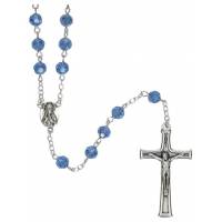Chapelet Cristal - Bleu Clair + Ecrin