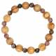 Armband op elastiek Rhodonit / Olijvenhout 10 mm 