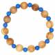 Armband op elastiek Blauwe agaat / Olijvenhout 10 mm 