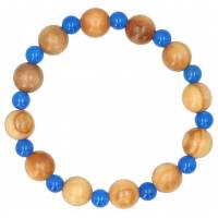 Bracelet sur élastique Agathe bleue / Olivier 10 mm
