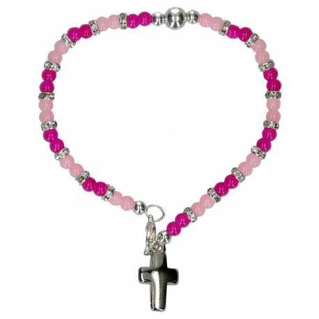 Armband op elastiek Tweekleurig - Kleuren assort. 